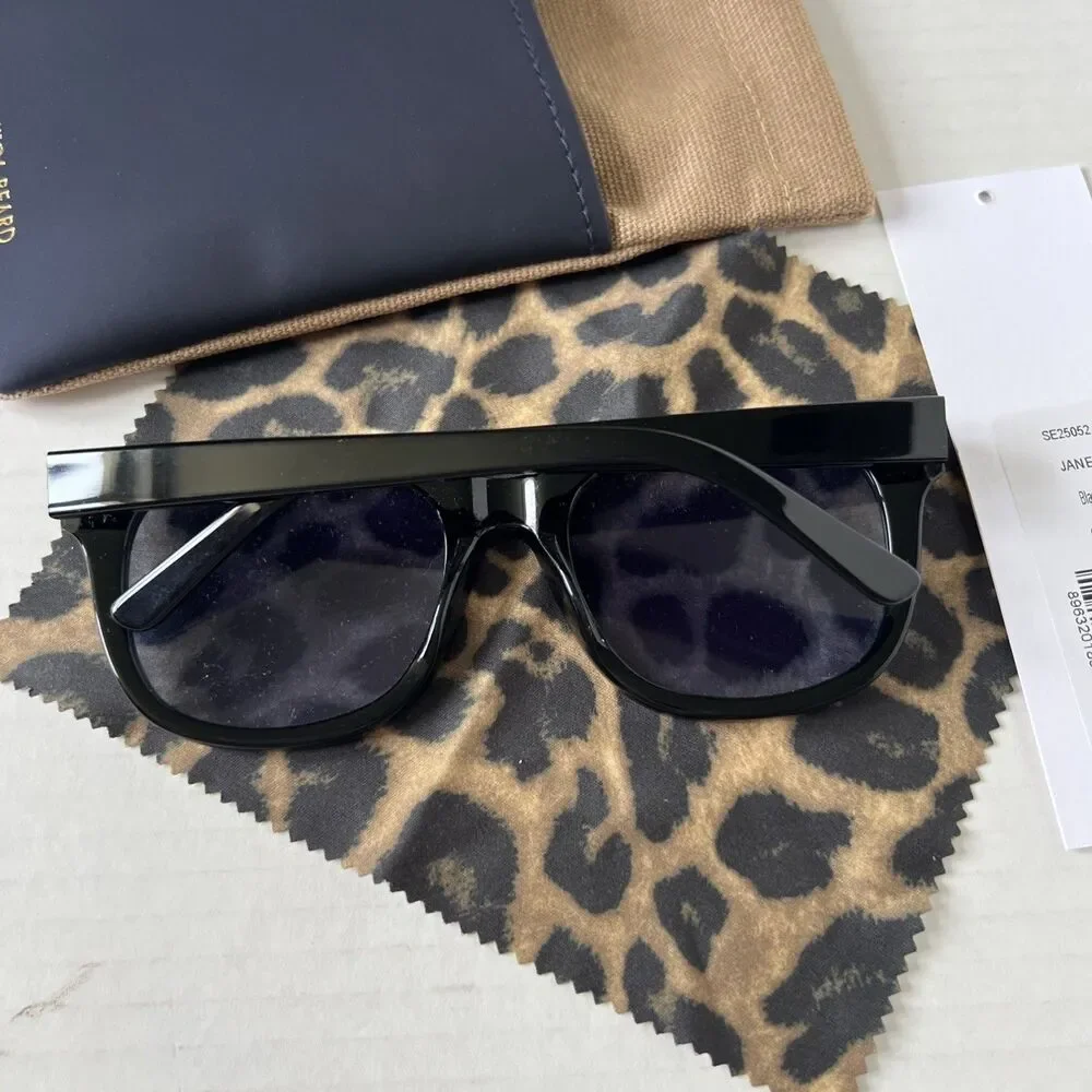 Veronica Beard Jane Square Frame Sunglasses Black NWB